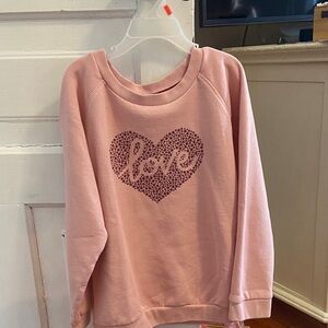 Pink Heart Love Kids Sweatshirt